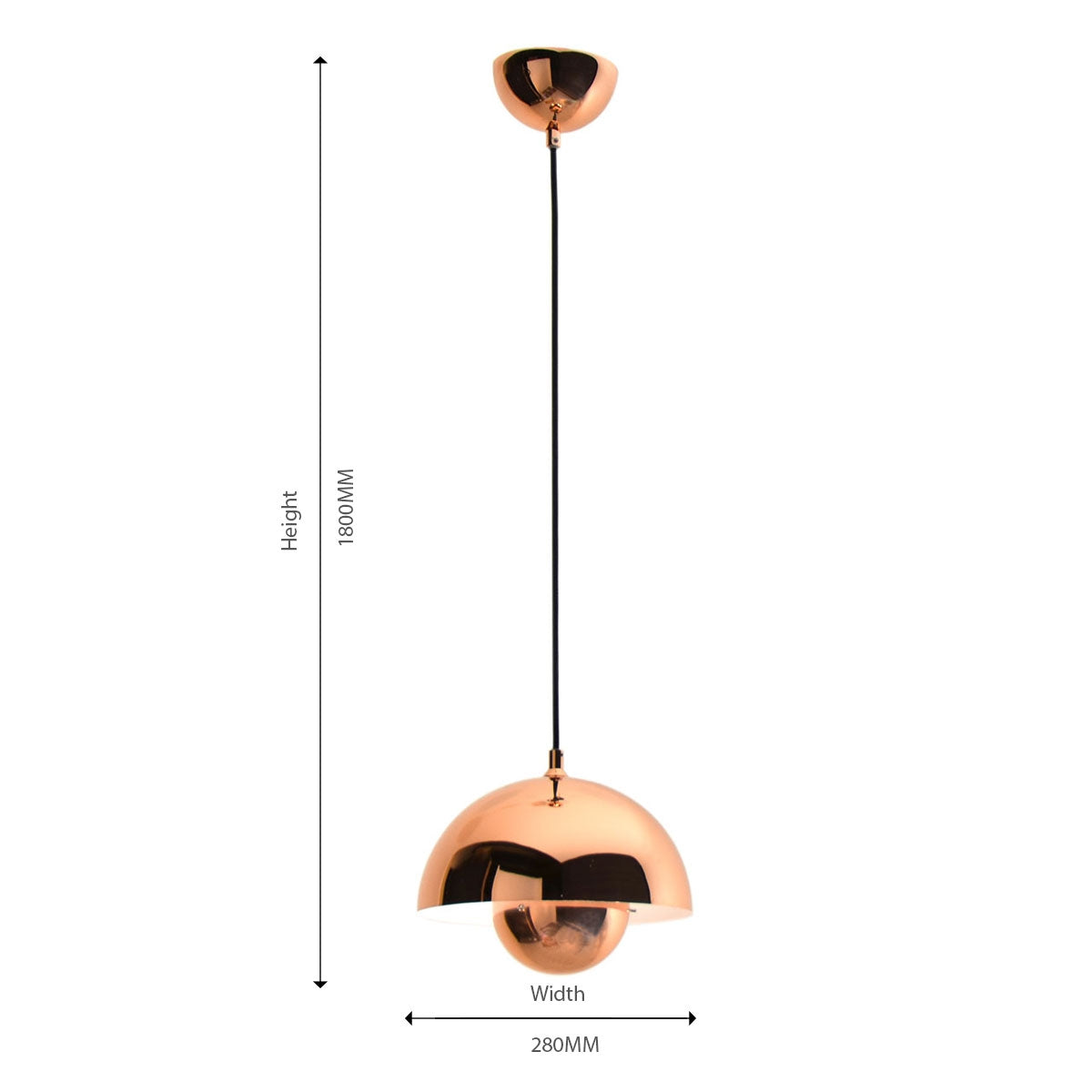 Modern Ginto Pendant Light Dia250 - Rose Gold