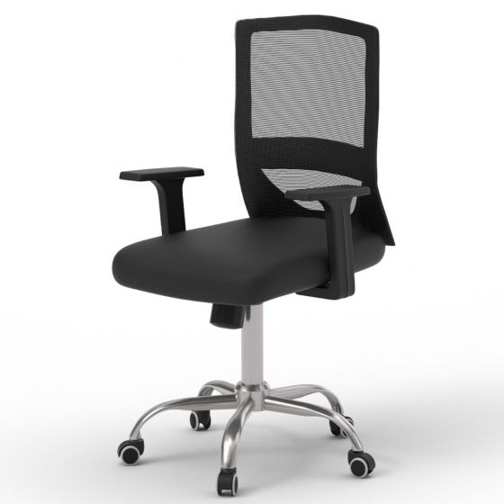 Medium Back Mesh Office chair with Lumbar Support Black - COOLBABY