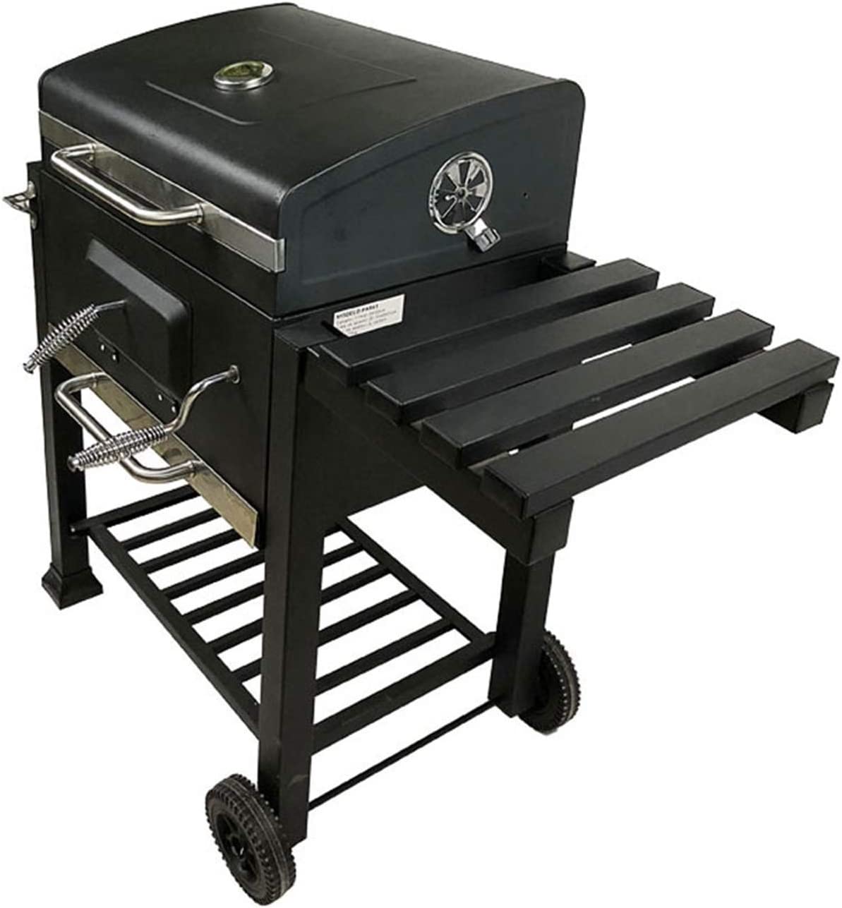 COOLBABY Trolley Charcoal Barbecue Grill - Outdoor Patio Garden BBQ with Side Trays and Storage Shelf - COOL BABY