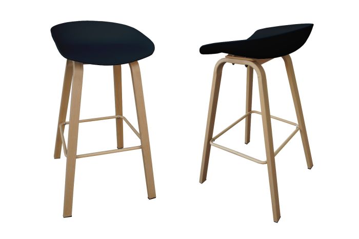 Ultimate Eames Style Seat Height Bar Stool - Black - COOLBABY