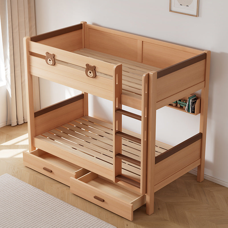 COOLBABY ZLJ1115 Children's Solid Wood Bed Double Bed Stairs Ladder Bunk Bed - COOLBABY