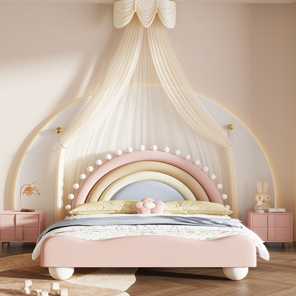 COOLBABY ZLJ1124 Children's Bed Girls Princess Bed Cartoon Rainbow Bed - COOLBABY