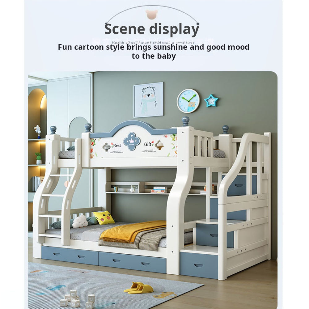 COOLBABY ZLJ1117 Multifunctional Modular Bed With Stairs And Double Drawers - COOLBABY