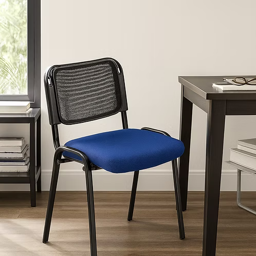 Mesh Conference Chair with Fabric Upholstery & Sturdy Steel Frame