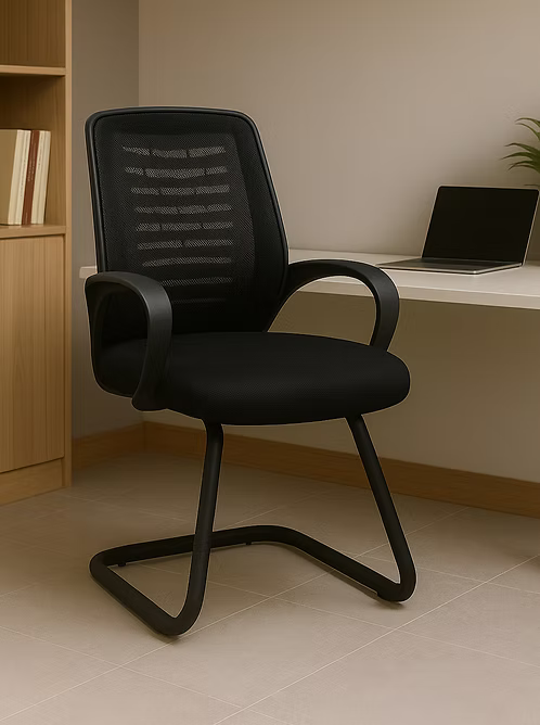 Ergonomic Mesh Office Chair with Strong Steel Frame, High-Density Foam Seat & Fixed Armrests