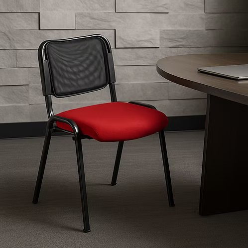 Mesh Conference Chair with Fabric Upholstery & Sturdy Steel Frame