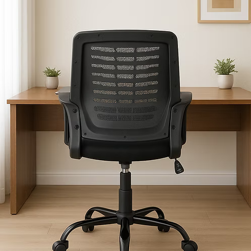 Ergonomic Mesh Office Chair with Adjustable Height, High-Density Foam Seat & Fixed Armrests
