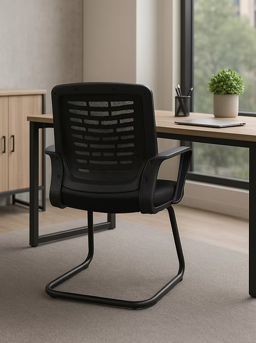 Ergonomic Mesh Office Chair with Strong Steel Frame, High-Density Foam Seat & Fixed Armrests