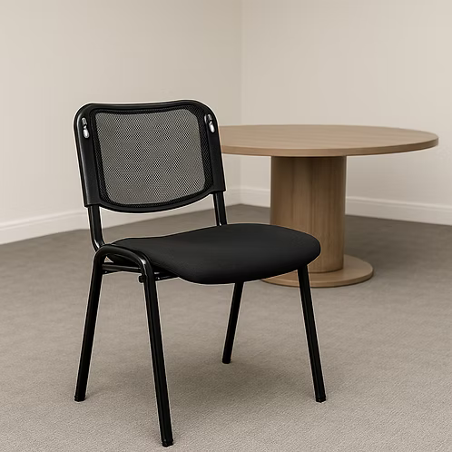 Mesh Conference Chair with Fabric Upholstery & Sturdy Steel Frame