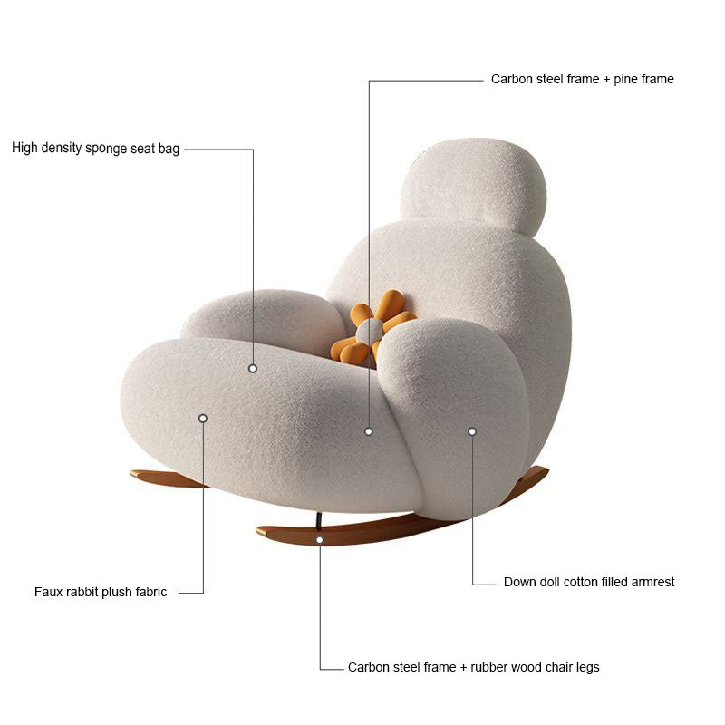 Reclining Chair with Footstool - White - COOLBABY