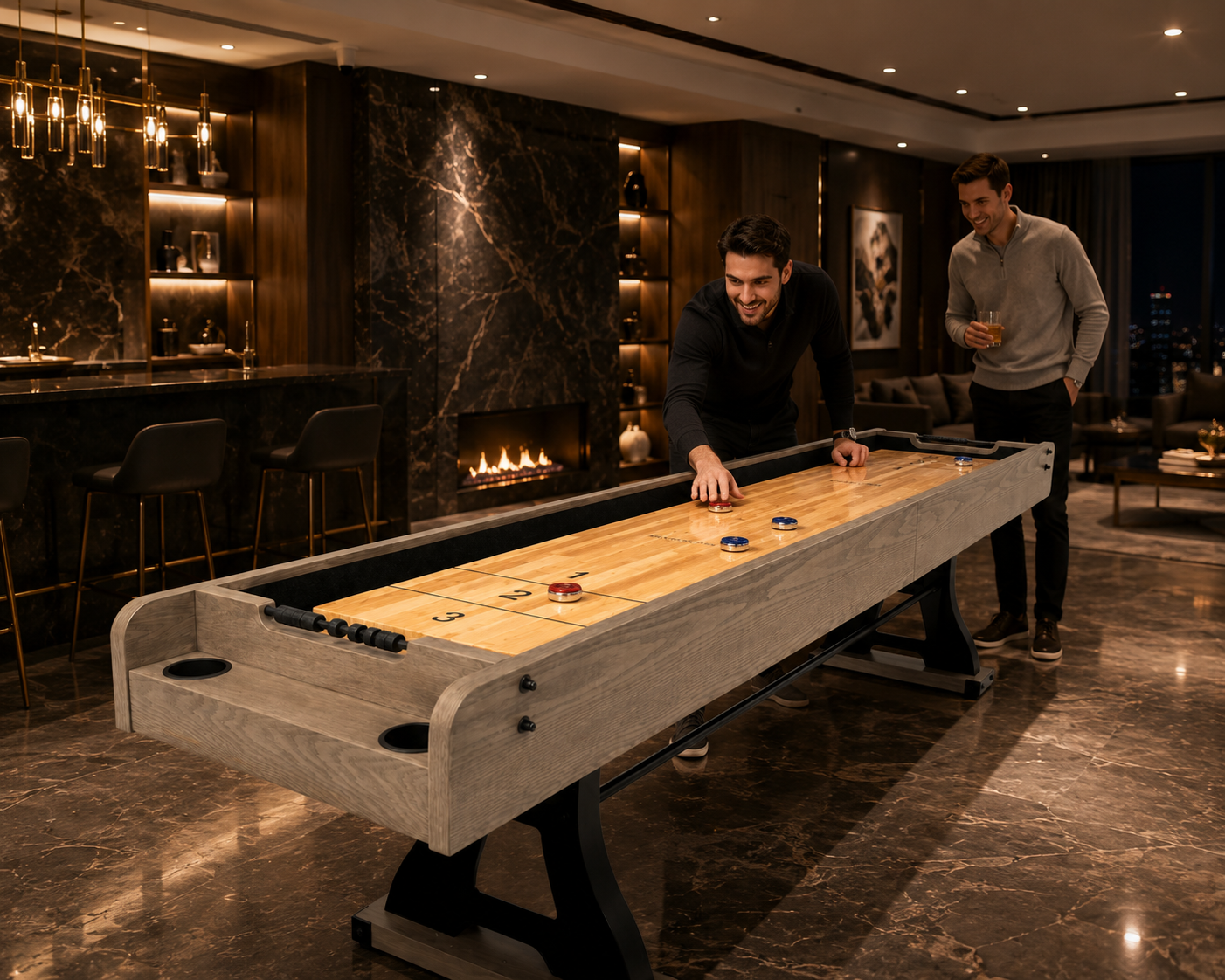 RAIS 9ft Shuffleboard Table | Premium Indoor Game Table with Solid Wood Playing Surface