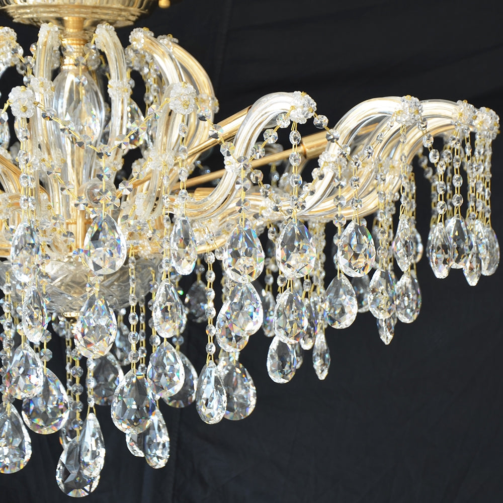 Crystal Chandelier 8 Arms - Gold