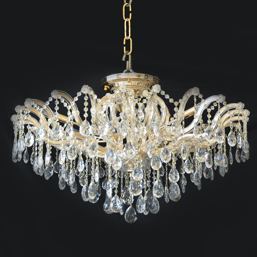 Crystal Chandelier 8 Arms - Gold