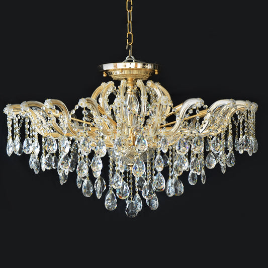 Crystal Chandelier 8 Arms - Gold