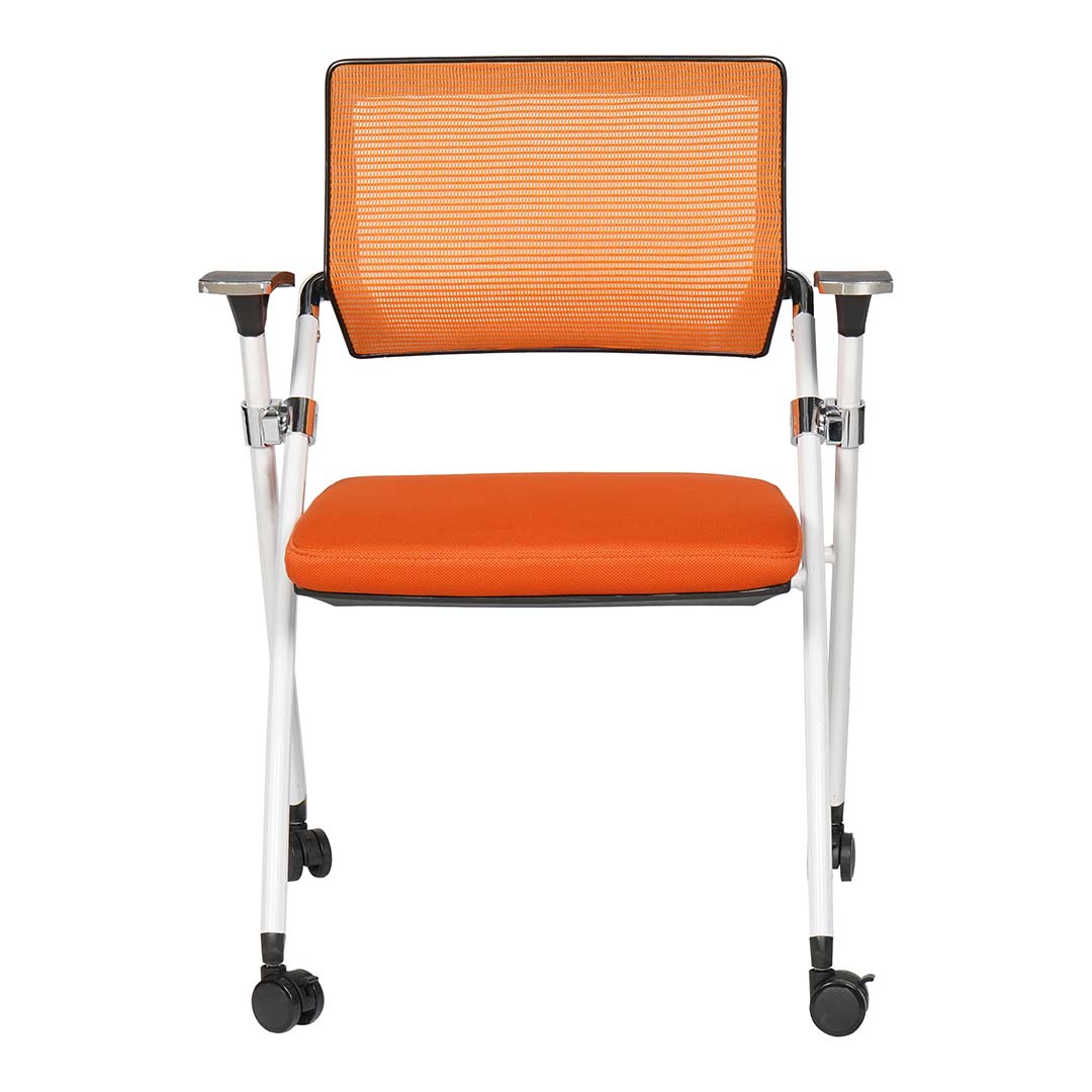 COOLBABY Foldable Training Chair – Ergonomic Orange/Grey Chair with High-Density Cushion and Lockable Wheels - COOLBABY