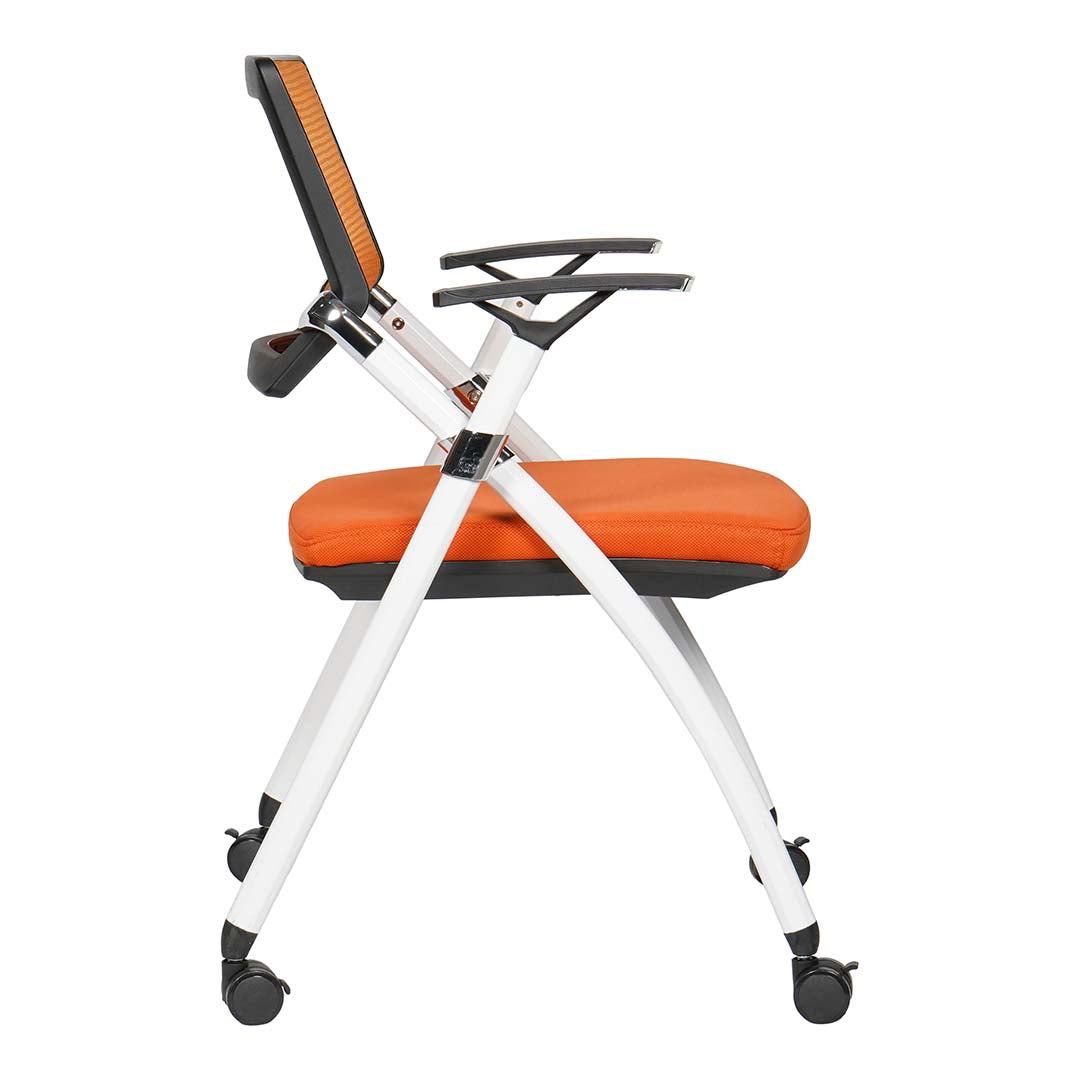 COOLBABY Foldable Training Chair – Ergonomic Orange/Grey Chair with High-Density Cushion and Lockable Wheels - COOLBABY