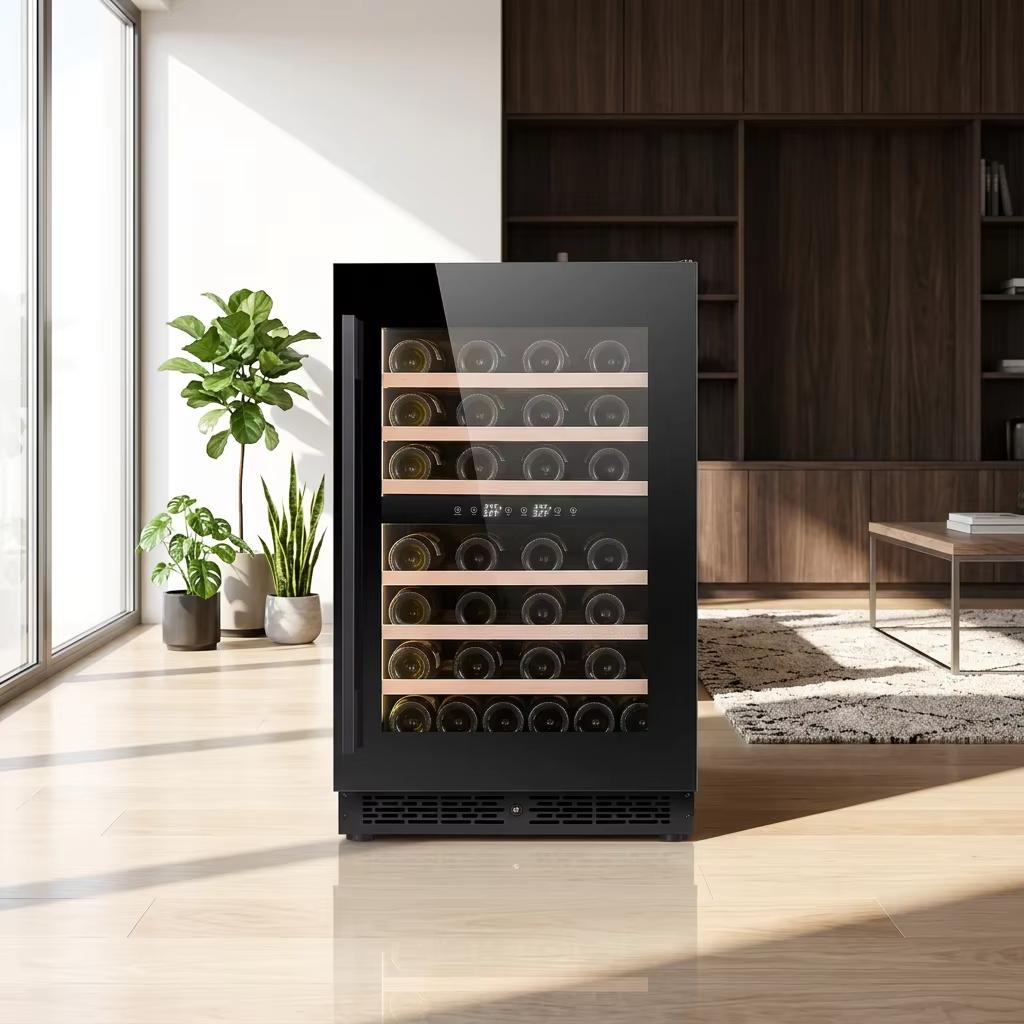 24 inch Wine Cooler, 41 Bottle Dual Zone Built-in or Freestanding