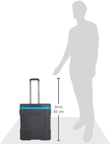 45L Picnic Trolley Ice Box Grey – Wheeled Insulated Cooler with 4-Day Ice Retention