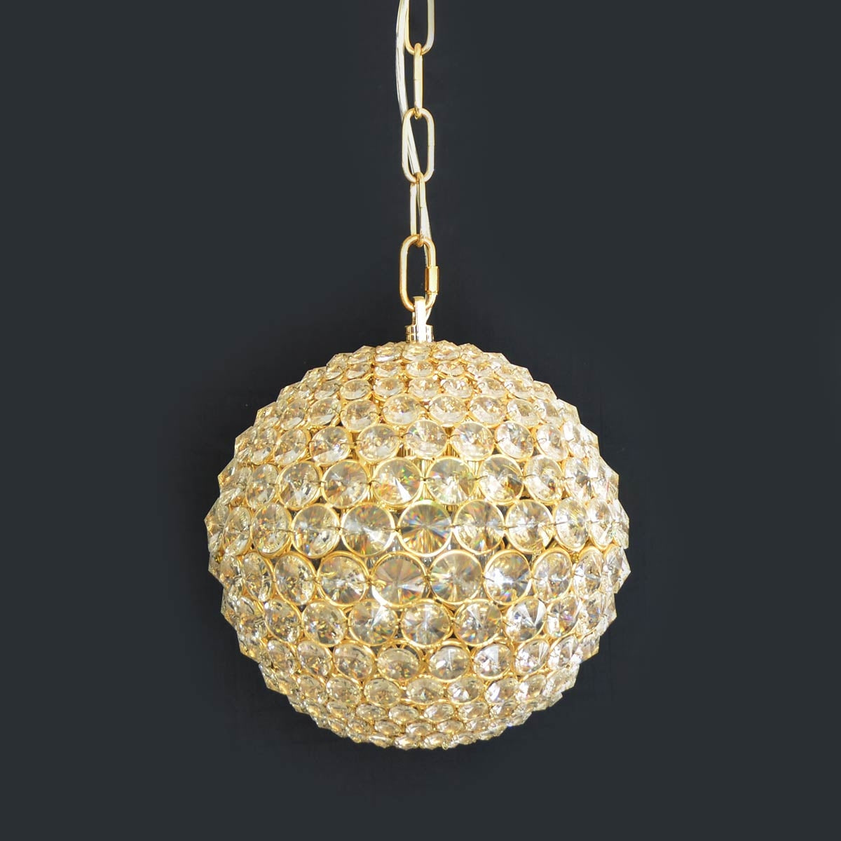 Luxury Crystal Ball Chandelier With a Round Shape 24 A - Gold