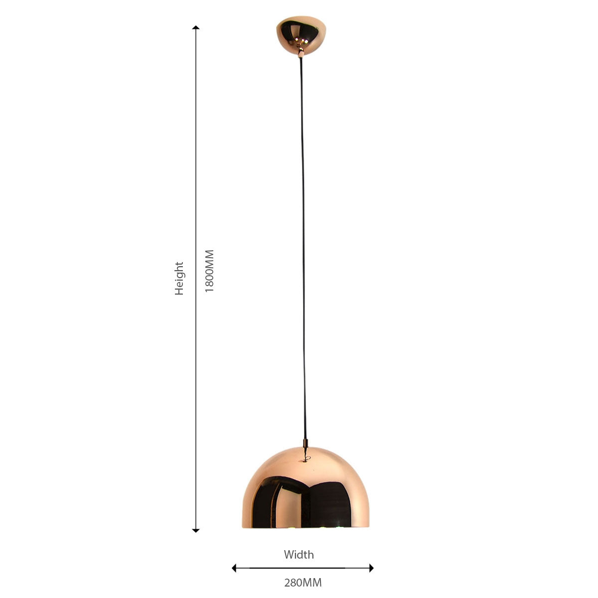 Pendant Light Bowl Dia280 - Rose Gold