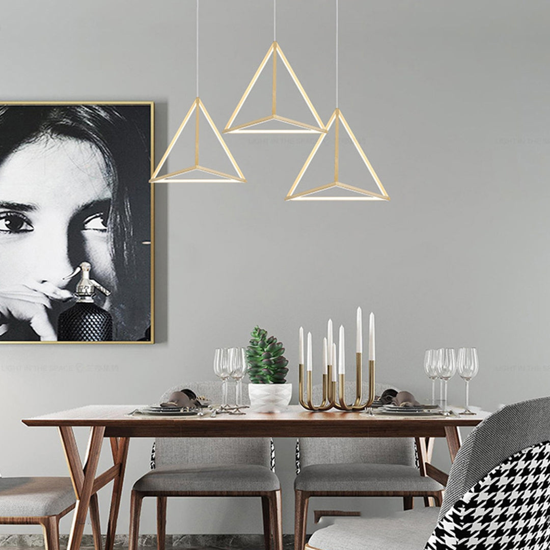 Modern Hanging Light Futuristic LED Geometric - Gold