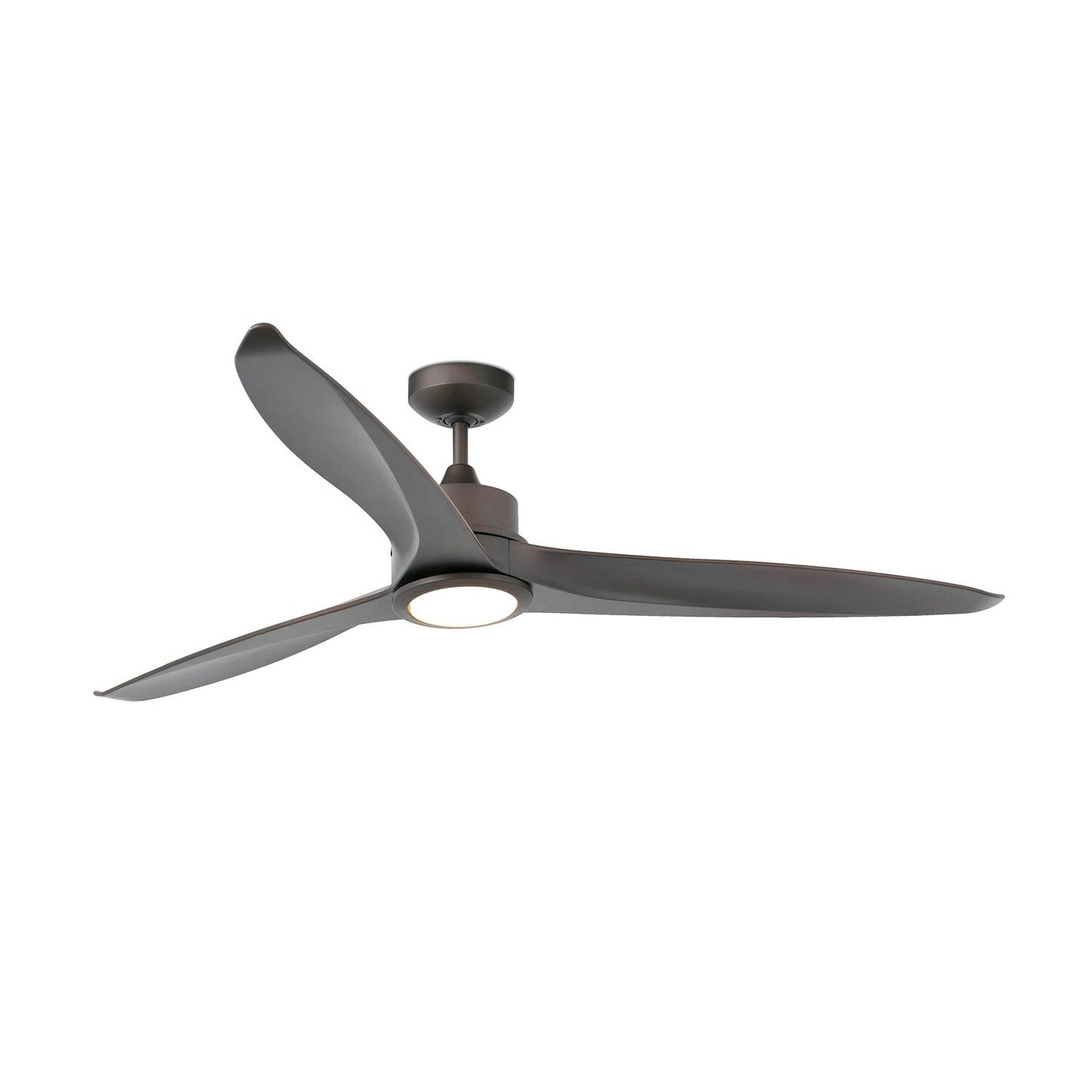 Dark Brown Ceiling Fan Ø152cm Light Integrated And Remote Control Included