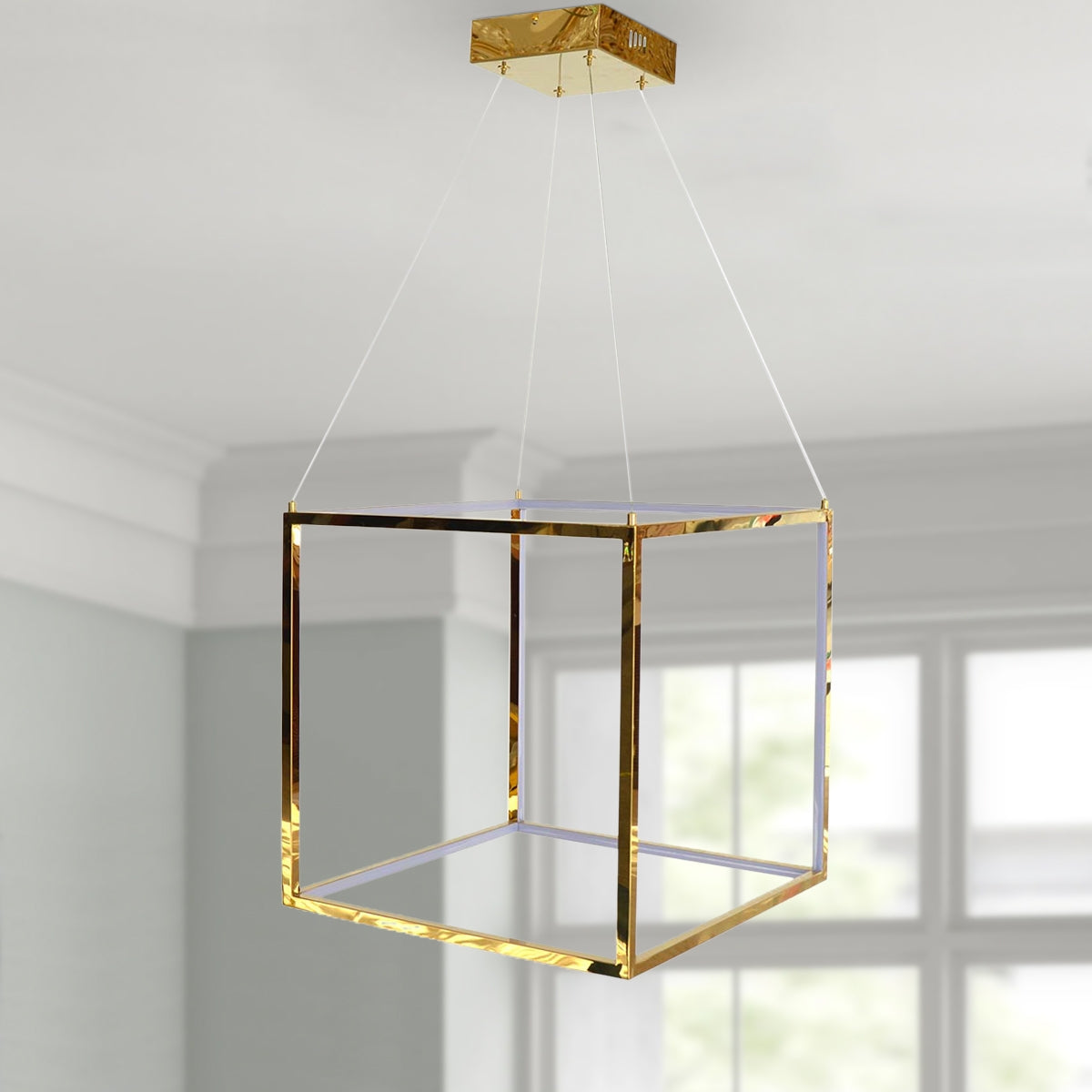 Modern Hanging Light Futuristic LED Geometric - Gold