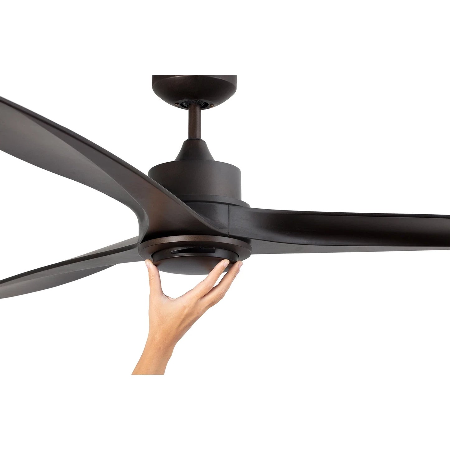 Dark Brown Ceiling Fan Ø152cm Light Integrated And Remote Control Included