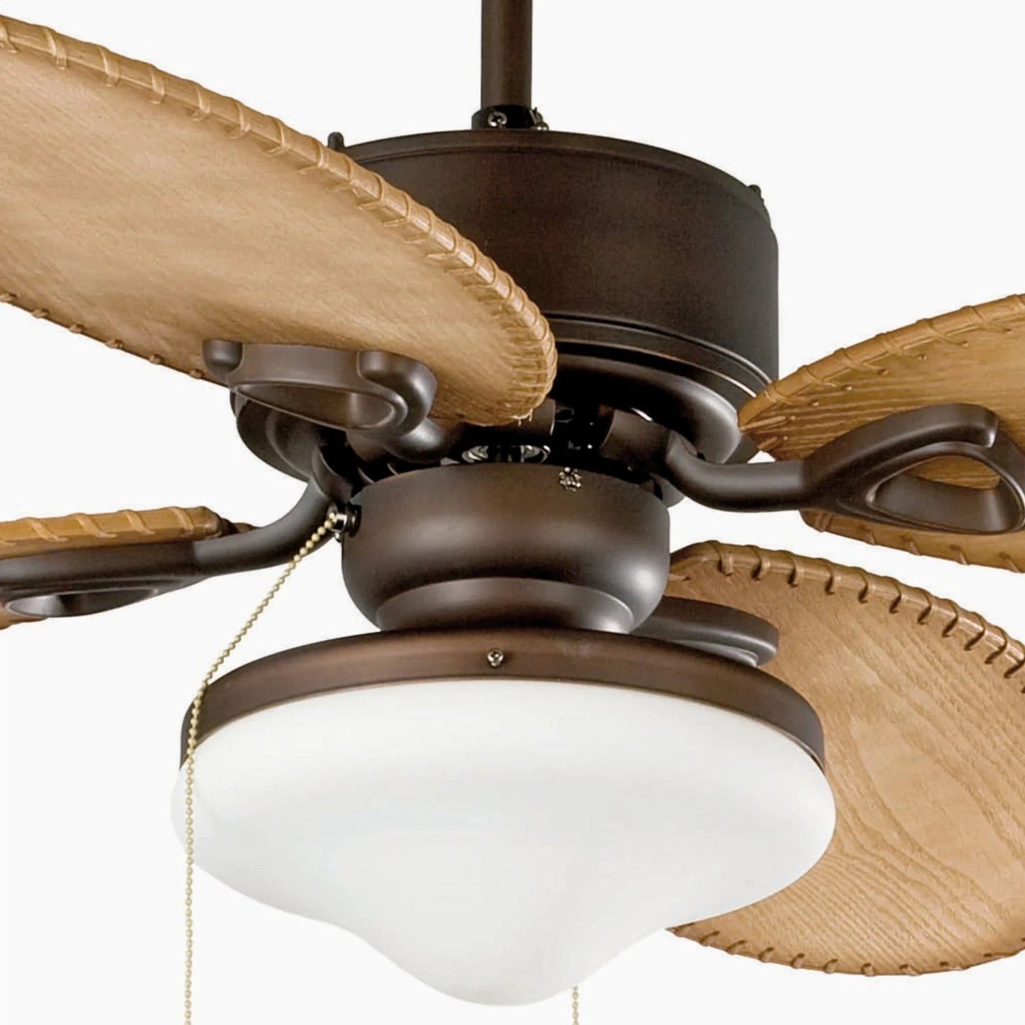 Dark Brown Ceiling Fan Ø132cm With Light Kit Included With Pull Chain