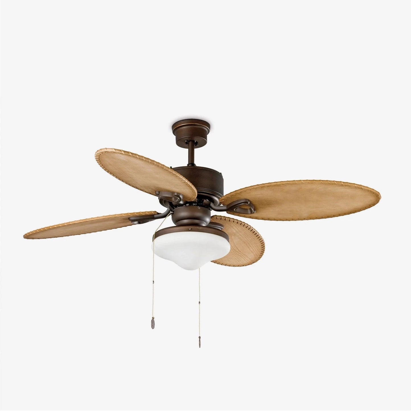 Dark Brown Ceiling Fan Ø132cm With Light Kit Included With Pull Chain