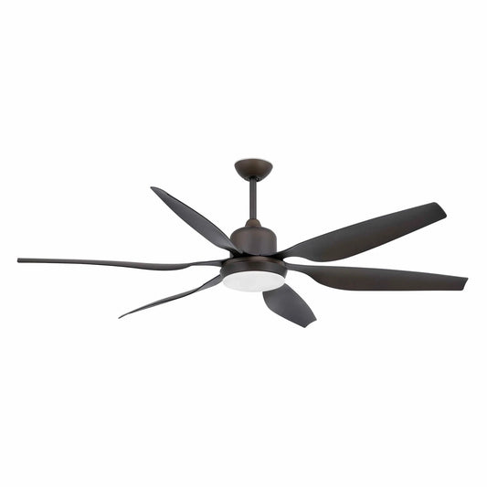 Dark Brown Ceiling Fan Ø 168CM Light Integrated And Remote Control Included