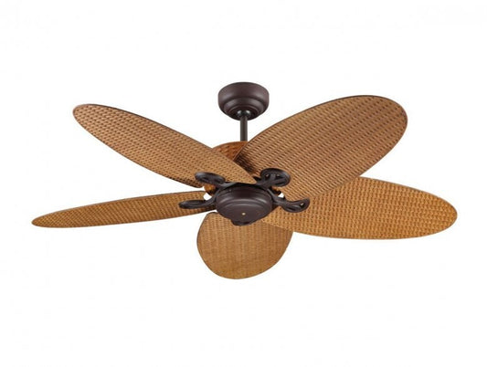 Coolbaby FIJIAN II 132cm Coffee Ceiling Fan with 4 Latte Blades, Wall Control Included – AC Motor