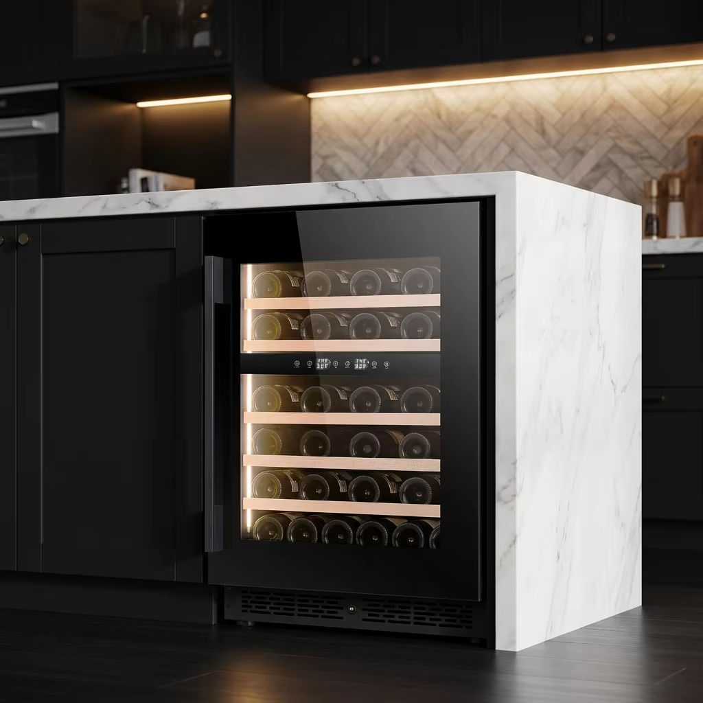 24 inch Wine Cooler, 41 Bottle Dual Zone Built-in or Freestanding