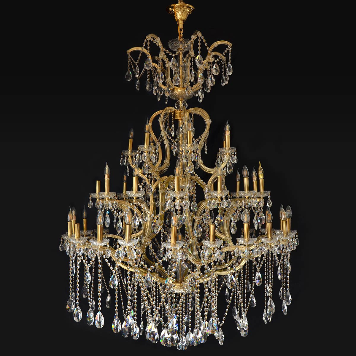 Luxurious Candle Crystal Chandelier - Gold