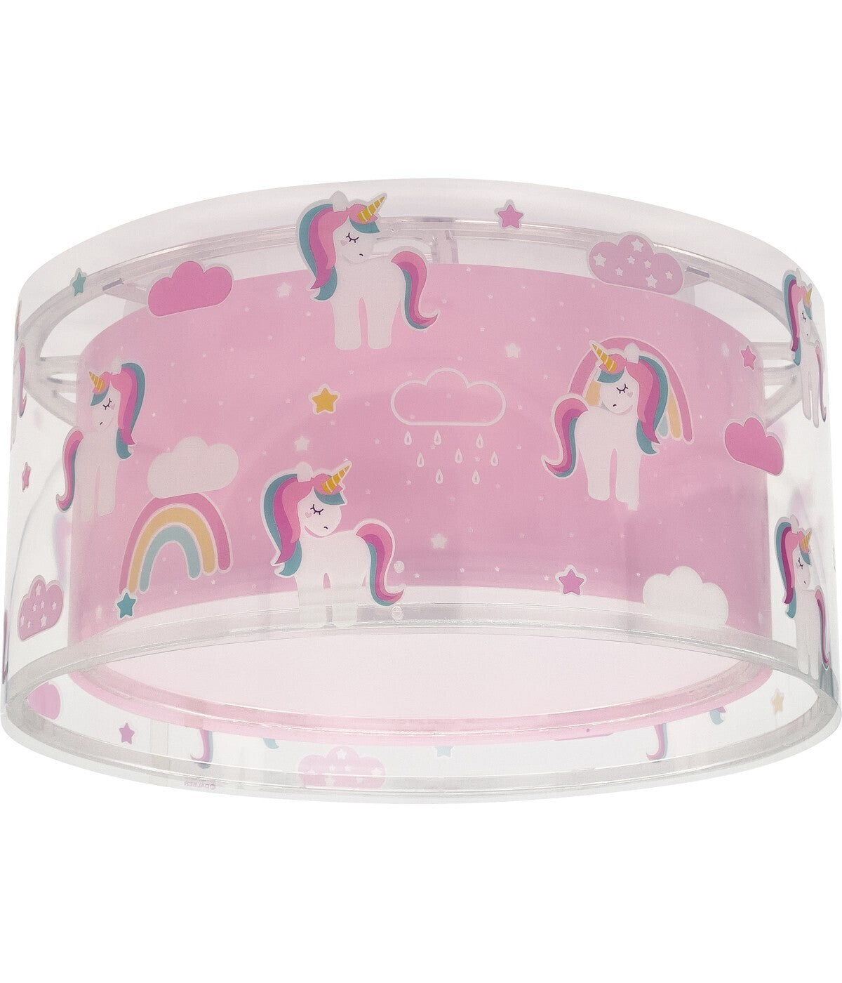 Children's Ceiling Lamp, Pink Unicorn Print That Glows In The Dark