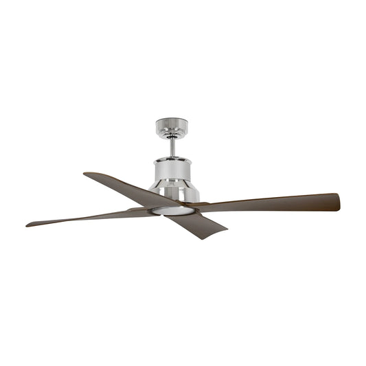 Fan Ø 127CM Ceiling Fan Chrome/Brown With Remote Control Included