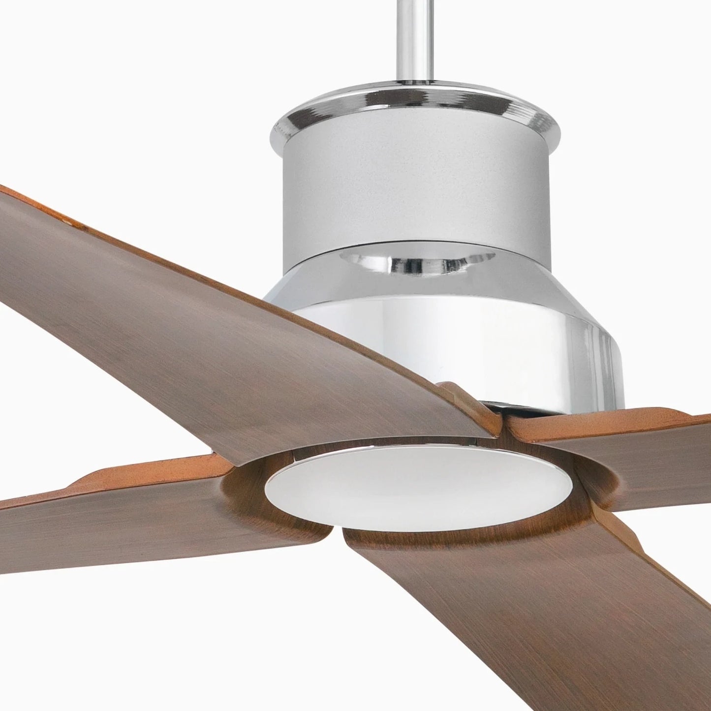 Fan Ø 127CM Ceiling Fan Chrome/Brown With Remote Control Included