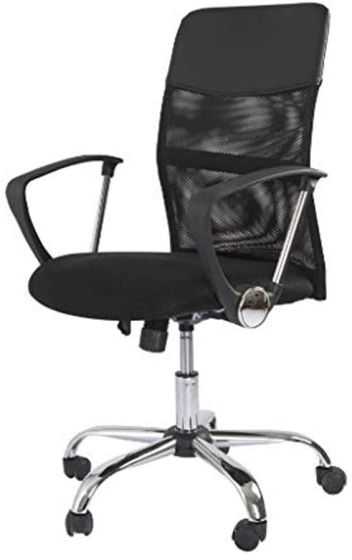 Low Back Mesh Office Chair with Adjustable Height Without Draft Kit - Black - COOLBABY