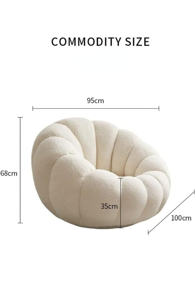 Single Sofa Recliner Pumpkin Flower Relaxing Round Rotatable Chair - COOLBABY