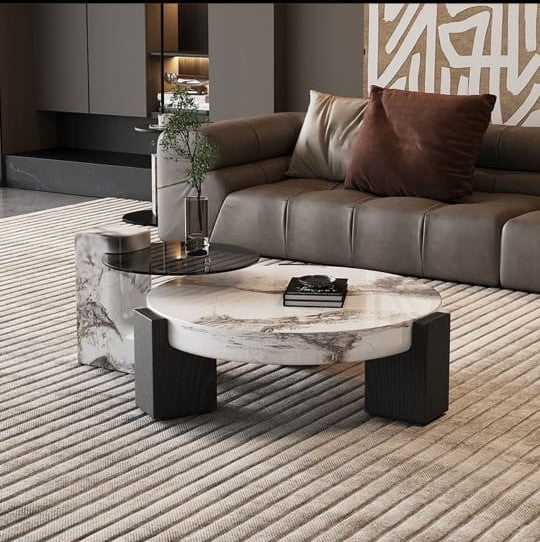 Marble Coffee Table - Black with patterned marble– COOLBABY