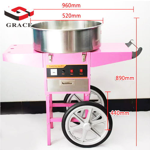 Commercial Easy Operating Cotton Candy Machine Candy Floss Maker with Cart - Capacity 1pcs/30seconds - COOLBABY