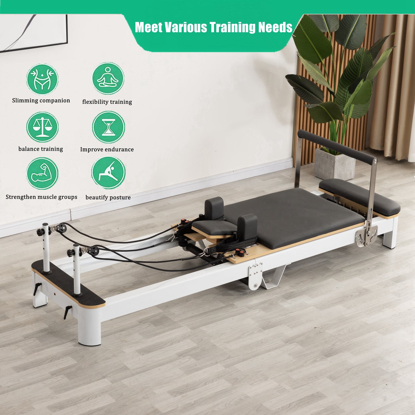 COOLBABY SSZ-PLT04 Pilates Core Bed Yoga Bed Sports Aluminum Alloy Material Home Stretch Home Stretch Training Fitness Equipment Folding Model - COOLBABY