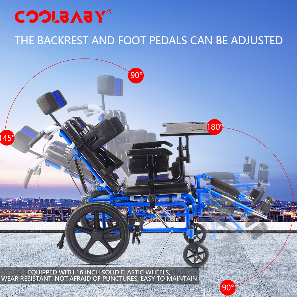 Cerebral Palsy Wheelchair for Children - Foldable Cerebral Palsy Wheelchair Pediatric Wheelchair - COOLBABY
