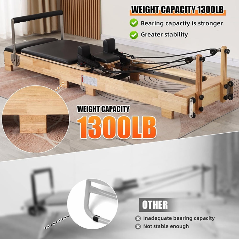 COOLBABY SSZ-PLT03 Pilates Core Bed Yoga Bed Sports Solid Wood Pilates Equipment Home Stretch Home Stretch Training Fitness Equipment Foldable - COOLBABY