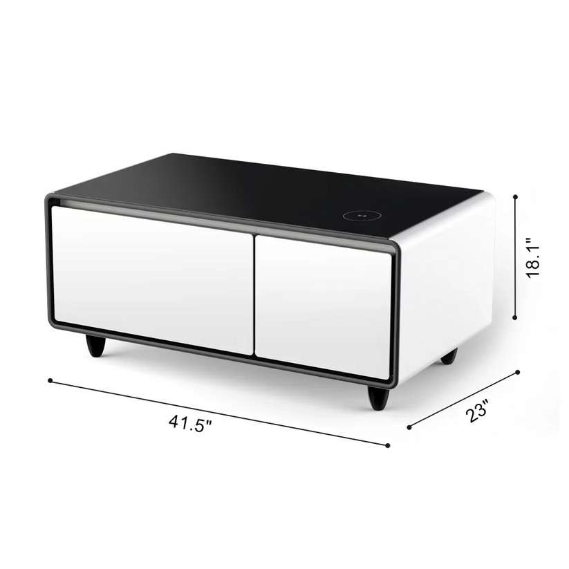 Coffee Table with Built-in Fridge, Wireless Charging, Multi-Functional Fridge Center Table - COOLBABY