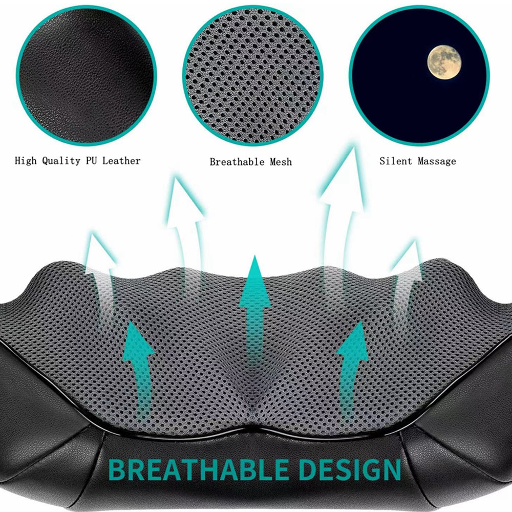 COOLBABY Back Massager Electric Deep Tissue 3D Kneading Massage Pillow With Heating For Shoulders Legs Relieves Muscle Pain Use At Home Car And Office - COOL BABY