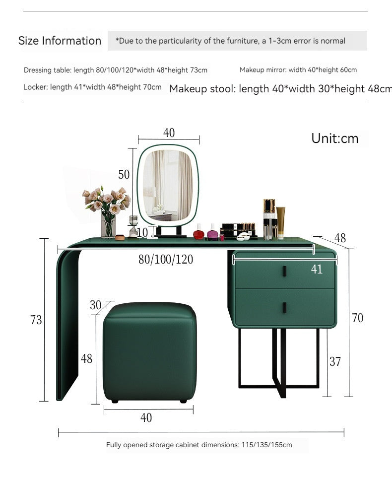 COOLBABY Dressing table small simple modern light luxury makeup table with mirror Italian network red bedroom furniture ins dressing table