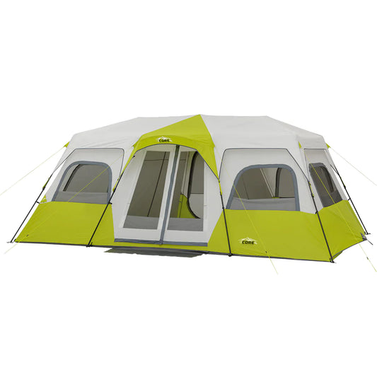 COOLBABY 12-Person Instant Cabin Tent - Spacious 18' x 10', Weather Protection, and 3-Room Capability - COOLBABY