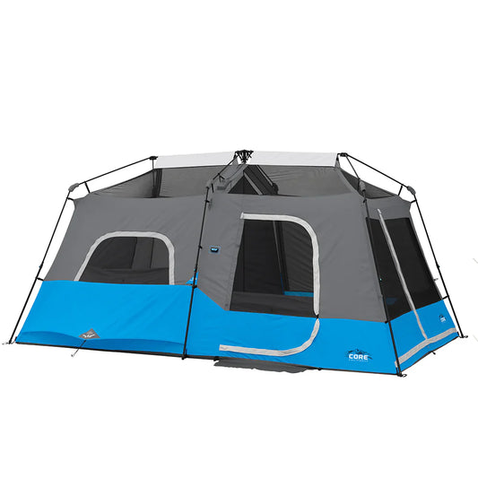 COOLBABY 9-Person Instant Cabin Tent with Built-in LED Lighting, Quick Setup & Weather Protection - COOLBABY