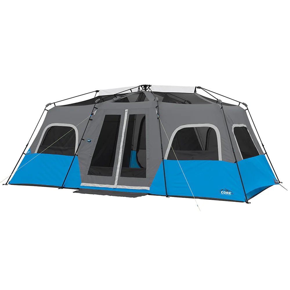 COOLBABY Spacious 12-Person Lighted Instant Cabin Tent with LED Lighting & Adjustable Ventilation - COOLBABY